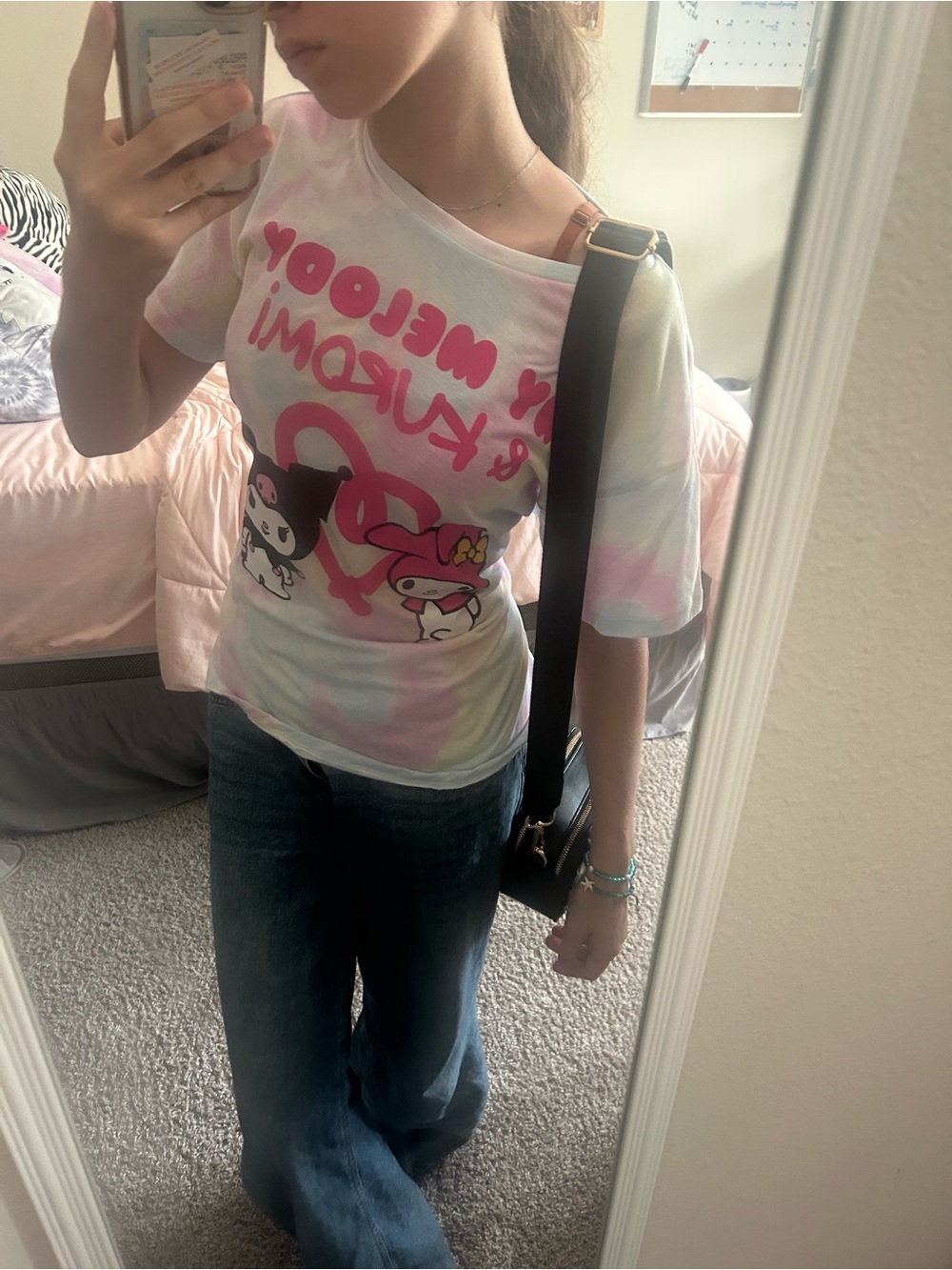 Sanrio My Melody & Kuromi Pastel Tie-Dye Tee - Pink Accents